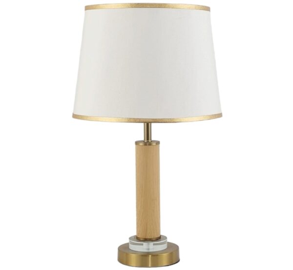 Wooden Texture Lamp Pair With Shades