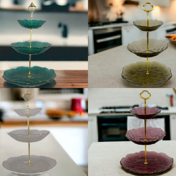 Three Tier Glass Serving Platter